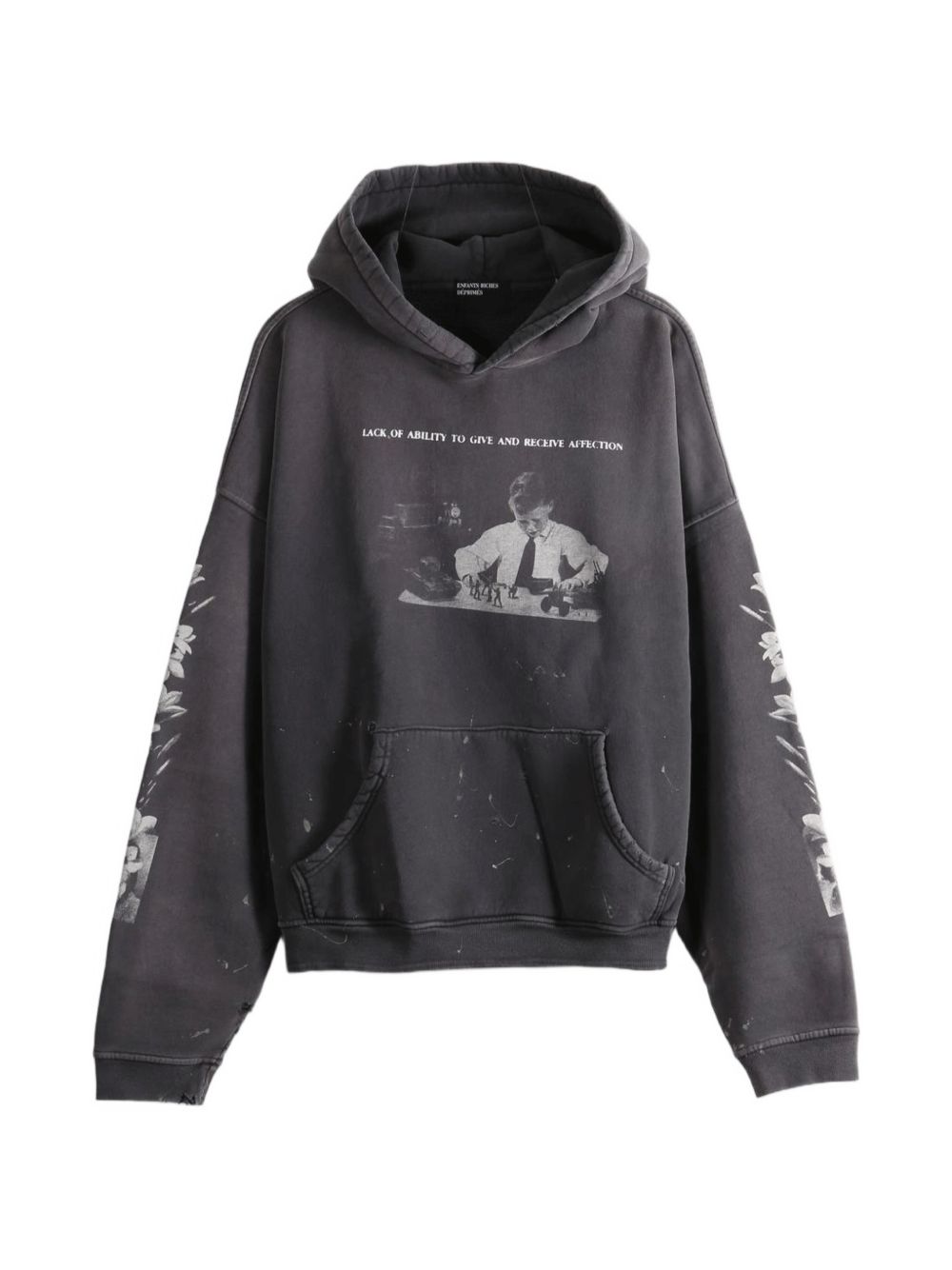 HEAD AGAINST THE BARS HOODIE 02-0514 WASHED BLACK ENFANTS RICHES DÉPRIMÉS 