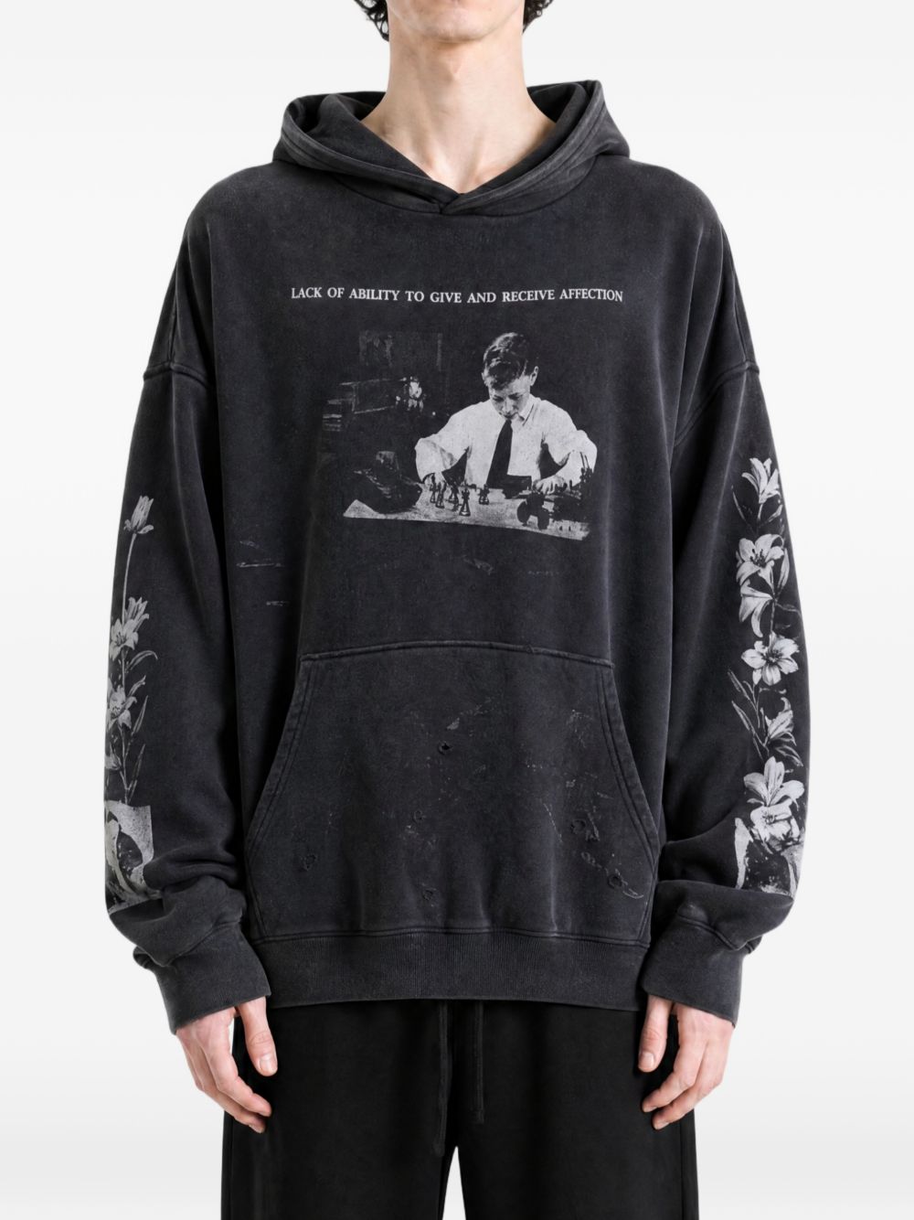 HEAD AGAINST THE BARS HOODIE 02-0514 WASHED BLACK ENFANTS RICHES DÉPRIMÉS 