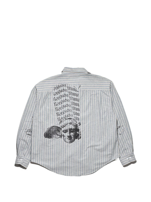 REPAIRED EVERYDAY SHIRT 04-0260 GREEN / WHITE STRIPE ENFANTS RICHES DÉPRIMÉS 