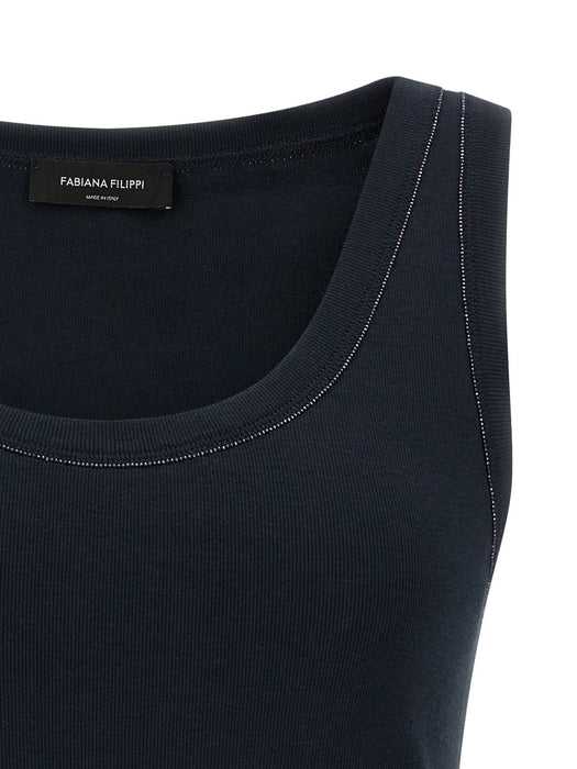 jewel-detail round-neck top JED266F602L896 5146 FABIANA FILIPPI 