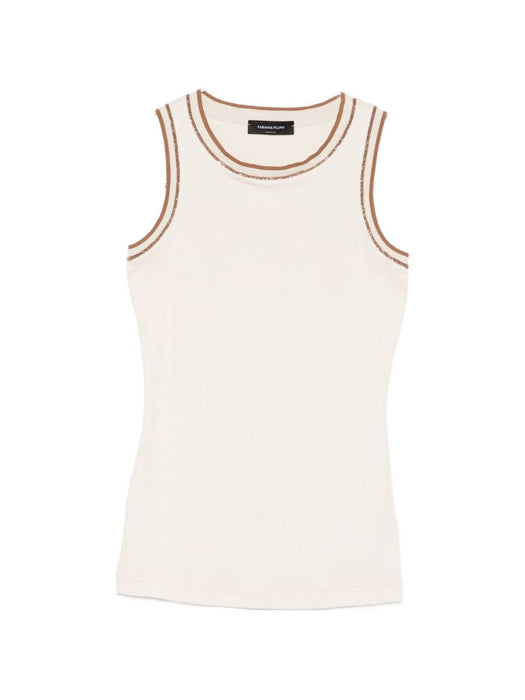 contrast-trim sleeveless tank top<BR/><BR/> JED276F602M203 VR1 FABIANA FILIPPI 