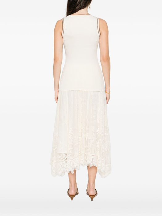 contrast-trim sleeveless tank top<BR/><BR/> JED276F602M203 VR1 FABIANA FILIPPI 