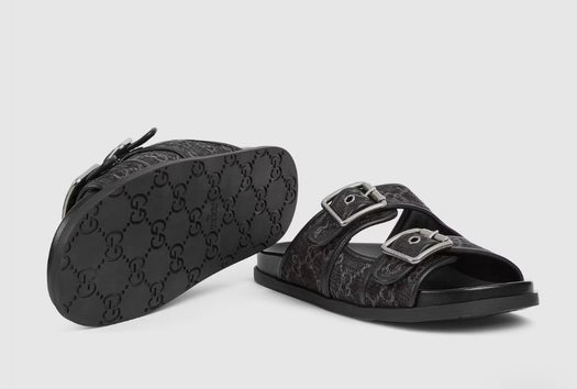 Men's slide sandal with buckles 831830 FAFPY8473 GUCCI 