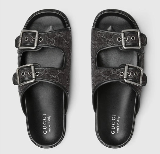 Men's slide sandal with buckles 831830 FAFPY8473 GUCCI 