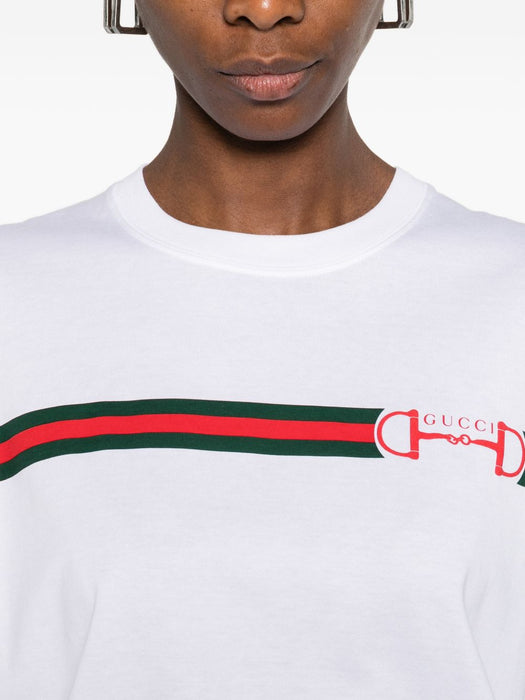 stripe logo T-shirt<BR/><BR/> 837959 XJHM59081 GUCCI 
