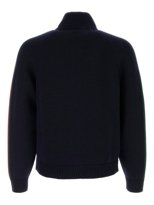 Web-detail zip-up cardigan 851725 XKFBD4795 GUCCI 