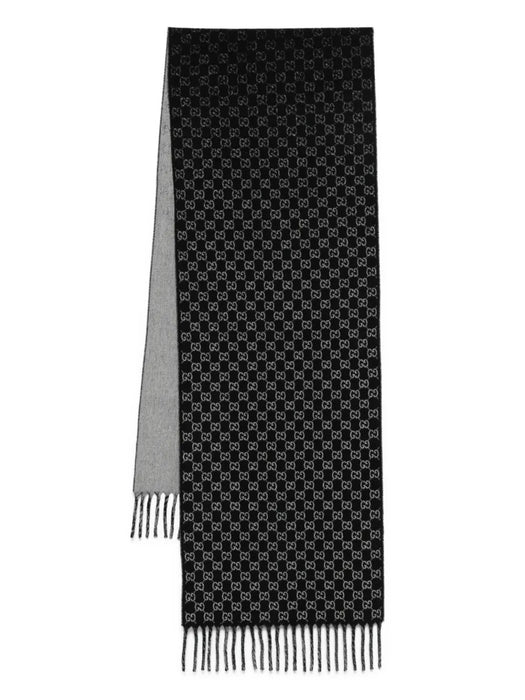 gg-monogram fringed-detail scarf 852038 4GAKX1063 GUCCI 