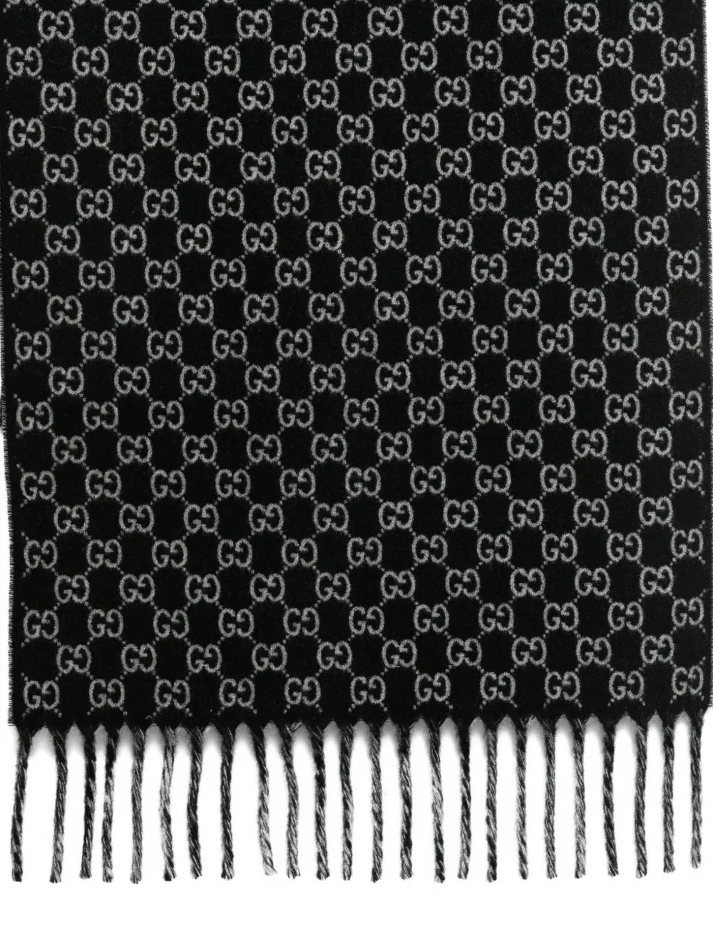 gg-monogram fringed-detail scarf 852038 4GAKX1063 GUCCI 