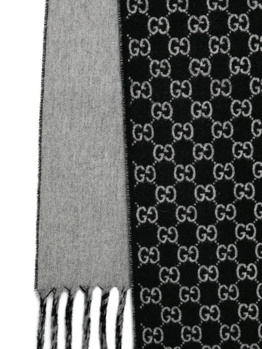 gg-monogram fringed-detail scarf 852038 4GAKX1063 GUCCI 