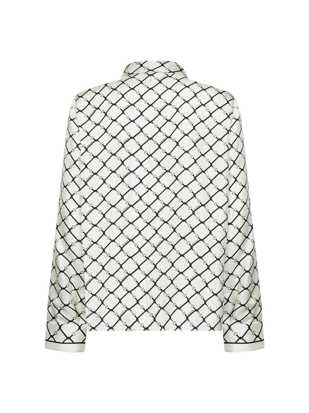 White printed silk twill shirt 852949 ZAUMY9097 GUCCI 