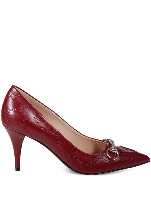 horsebit-detail GG-pattern pumps<BR/><BR/> 853318 AAD4U6207 GUCCI 