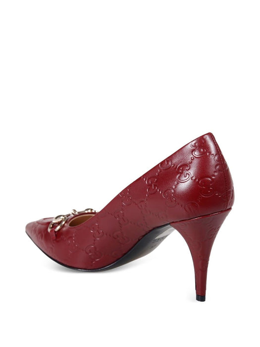 horsebit-detail GG-pattern pumps<BR/><BR/> 853318 AAD4U6207 GUCCI 