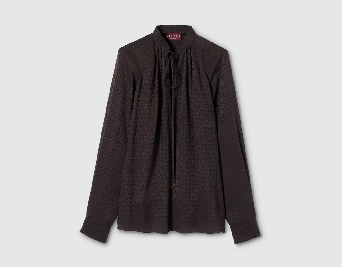 Horsebit silk jacquard shirt 855764 ZAUDP2206 GUCCI 