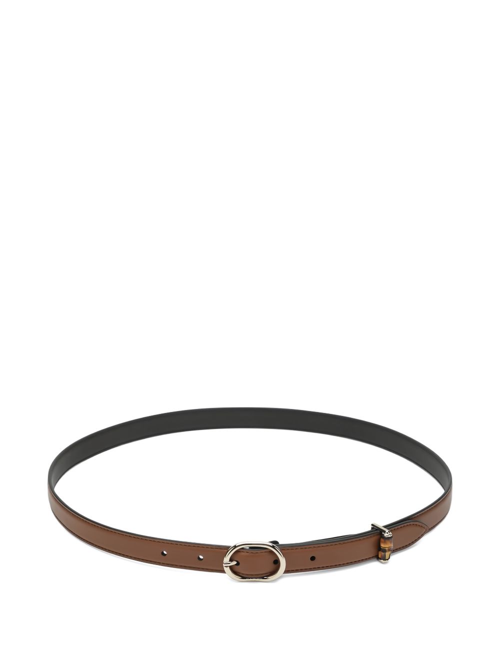 Thin Leather Belt with Oval Buckle 855897 AAFYJ2744 GUCCI 