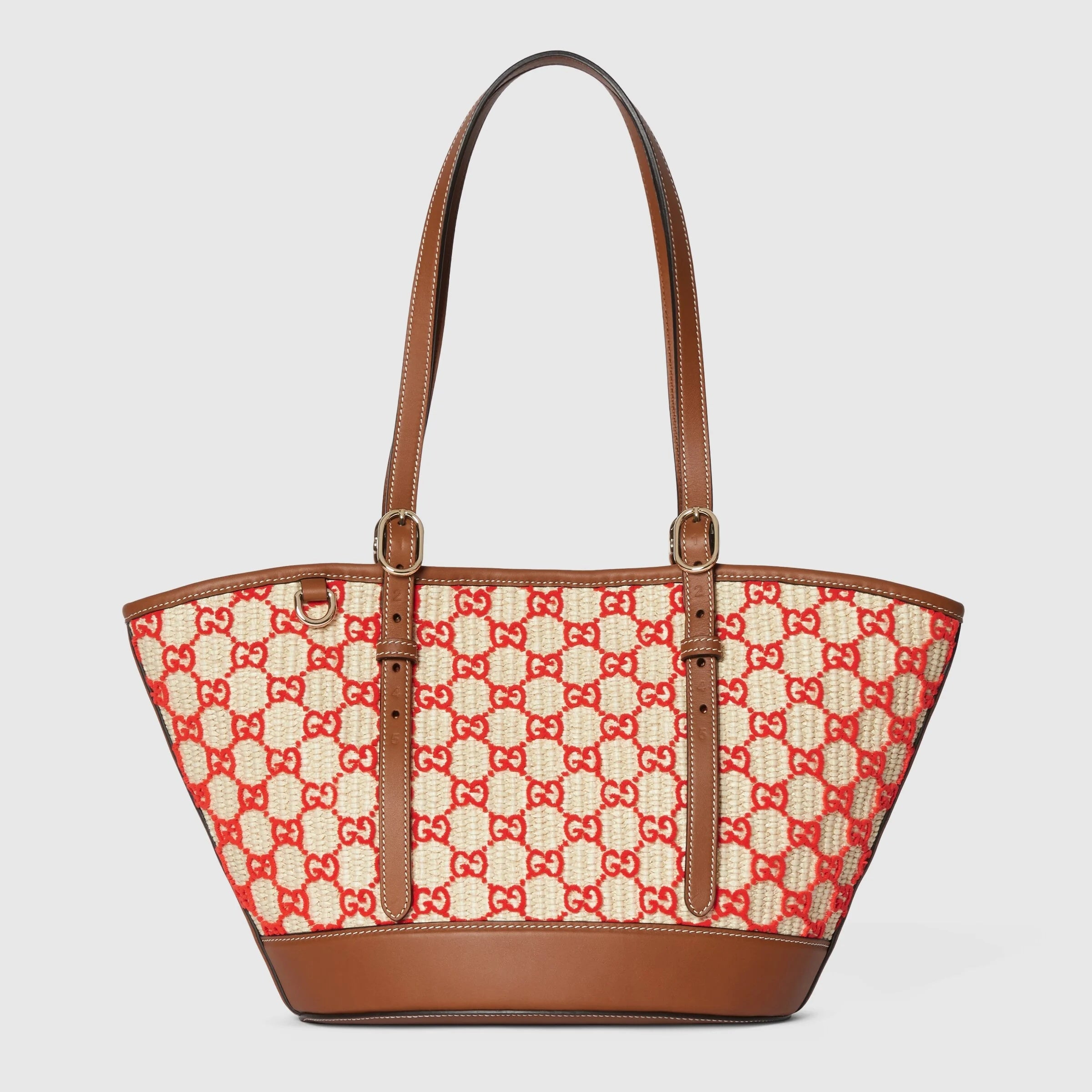 GG Small raffia-effect tote bag<BR/> 856098 FAFKK9342 GUCCI 
