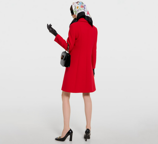 Wool natté coat with Double G button 860471 ZHW106544 GUCCI 
