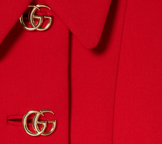 Wool natté coat with Double G button 860471 ZHW106544 GUCCI 