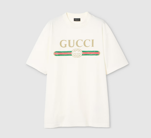 Cotton jersey and silk T-shirt with print 865015 XJHUF9280 GUCCI 