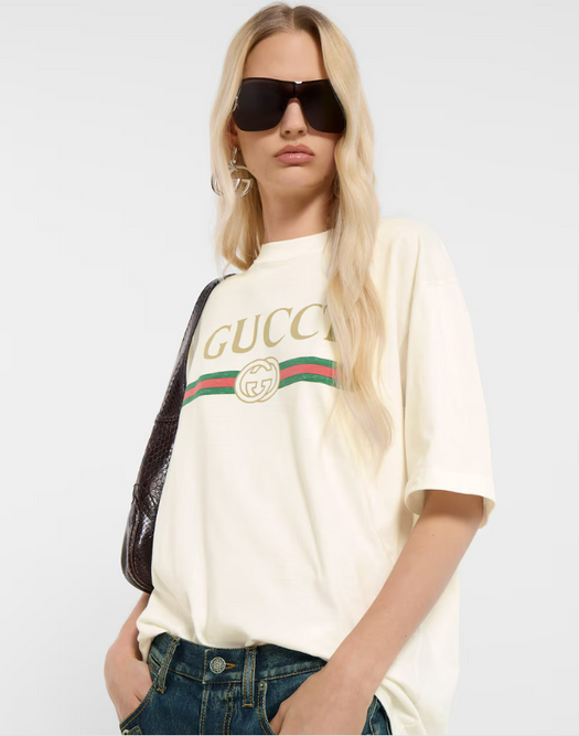Cotton jersey and silk T-shirt with print 865015 XJHUF9280 GUCCI 
