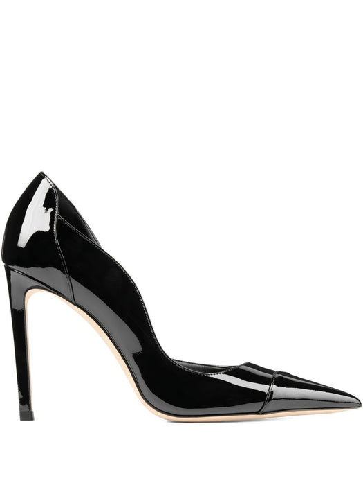 100mm Brigitte pointed-toe pumps BRIGITTE 100 PAT BLACK JIMMY CHOO 