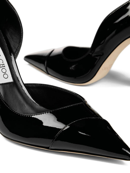100mm Brigitte pointed-toe pumps BRIGITTE 100 PAT BLACK JIMMY CHOO 