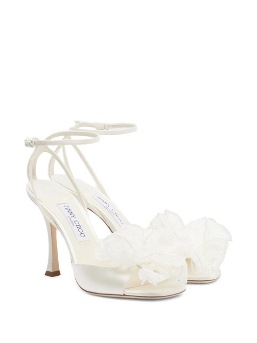 Mimmi satin sandals MIMMI 100 GVX IVORY/IVORY JIMMY CHOO 