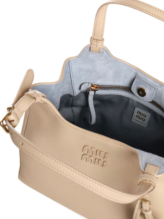 Beige Calf Leather Handbag 5BA304 V OOO 2IFLF05C2 MIU MIU 