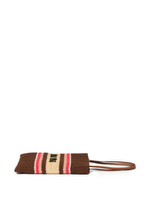 Woven-motif striped tote bag 5BG248 V OR1 2DO3F05CP MIU MIU 