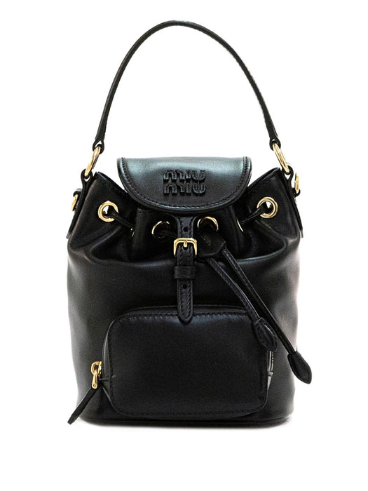 pocket mini leather backpack<BR/> 5BZ045 V OOM 2CRWF0002 MIU MIU 