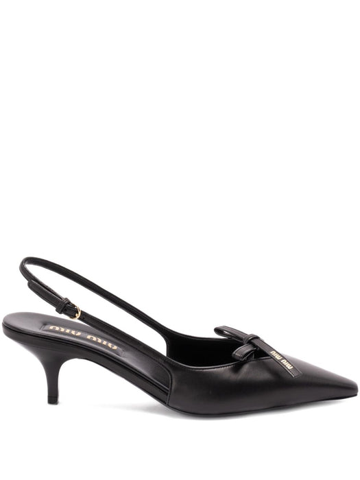 Leather slingback pumps with bow 5I474E F 105 79NF0002 MIU MIU 