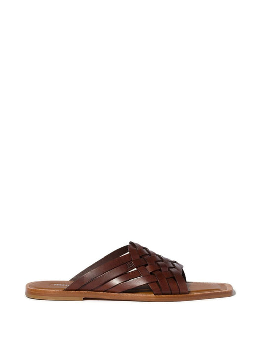 Woven leather slides 5XX678 F A015 3ZN8F0201 MIU MIU 