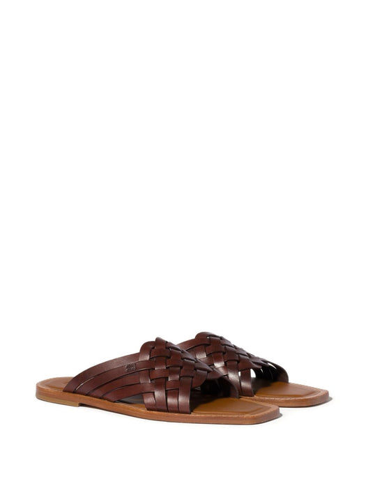Woven leather slides 5XX678 F A015 3ZN8F0201 MIU MIU 