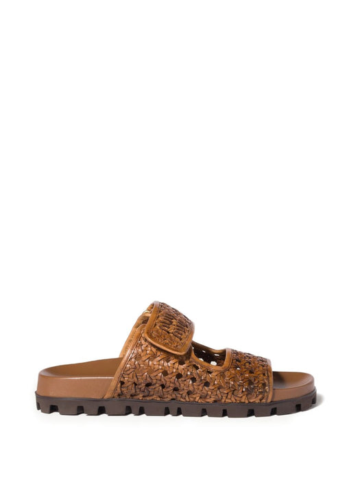 Woven leather sandals 5XX679 F 010 3ZN7F0046 MIU MIU 