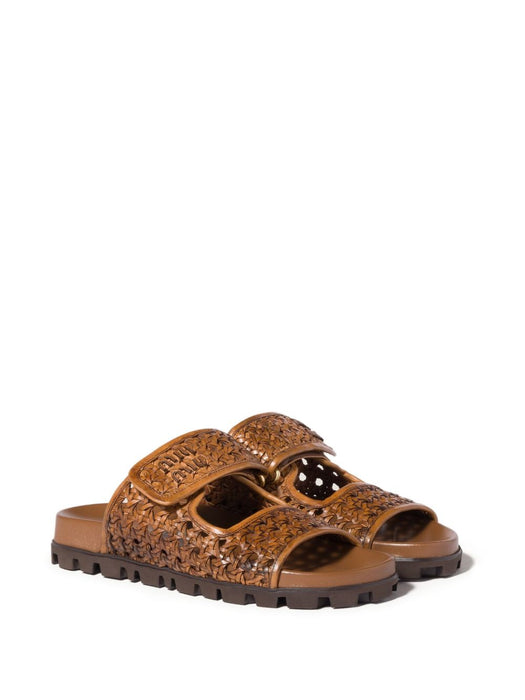 Woven leather sandals 5XX679 F 010 3ZN7F0046 MIU MIU 