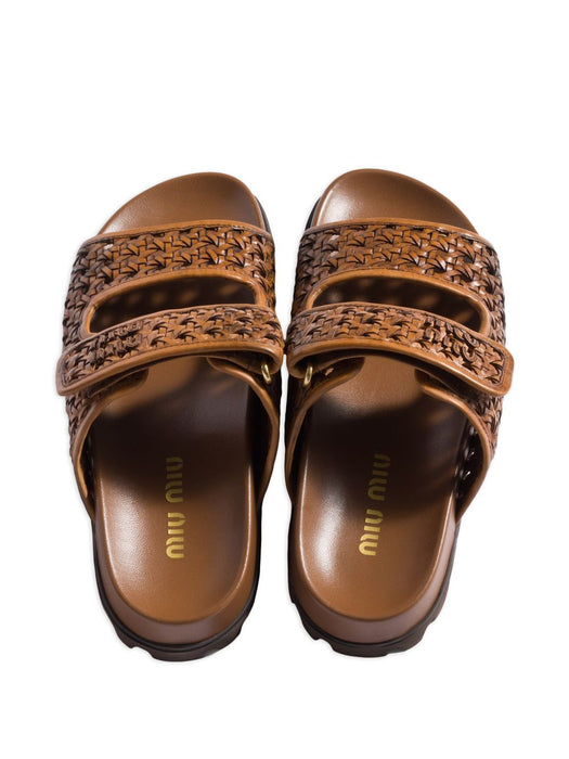 Woven leather sandals 5XX679 F 010 3ZN7F0046 MIU MIU 