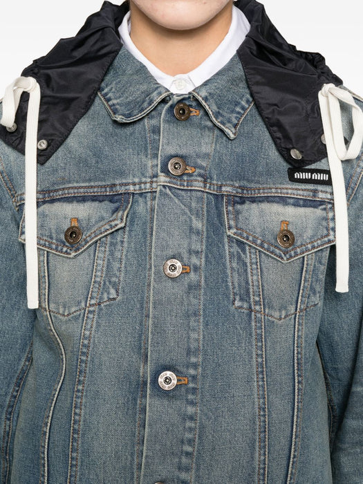 hooded denim jacket GWB305 S OOO 183CF0013 MIU MIU 