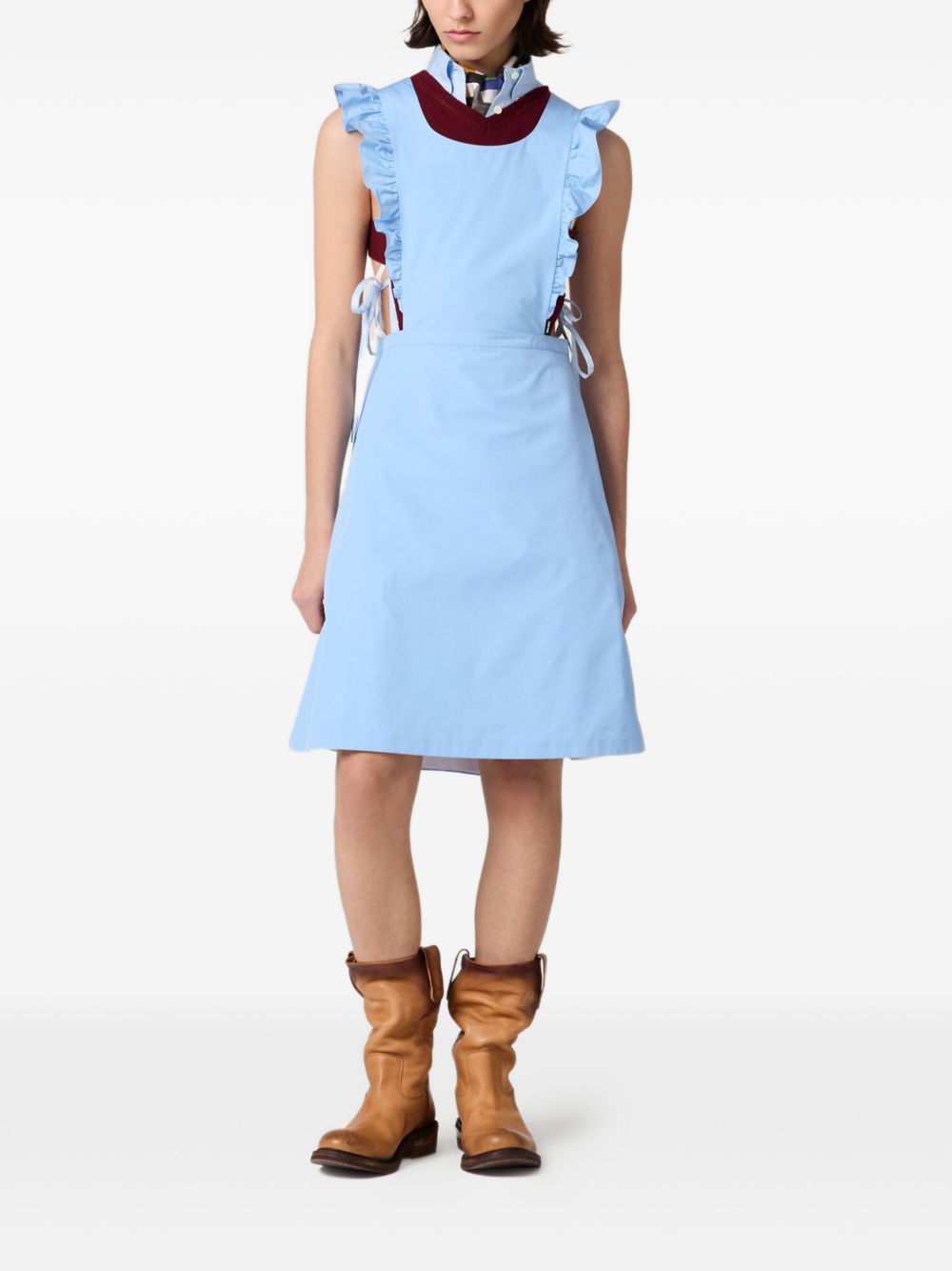 ruffled poplin midi dress MF6301 S OOO 19SEF0076 MIU MIU 