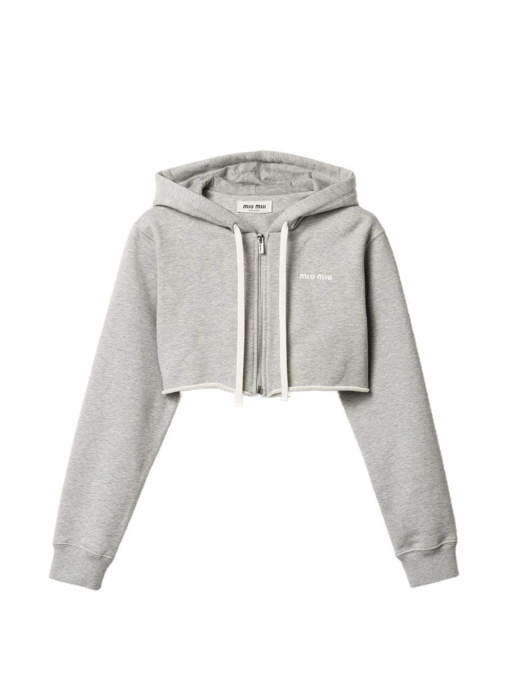 raw-cut zip-up cropped hoodie MJLA25 S OOO 182JF0031 MIU MIU 