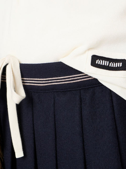 ribbed trim zippered polo shirt MJNA03 S OOO 18ZWF0009 MIU MIU 