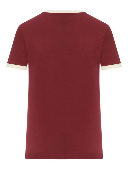 contrast-trim T-shirt<BR/><BR/> MJNA17 S OOO 1841F0X61 MIU MIU 