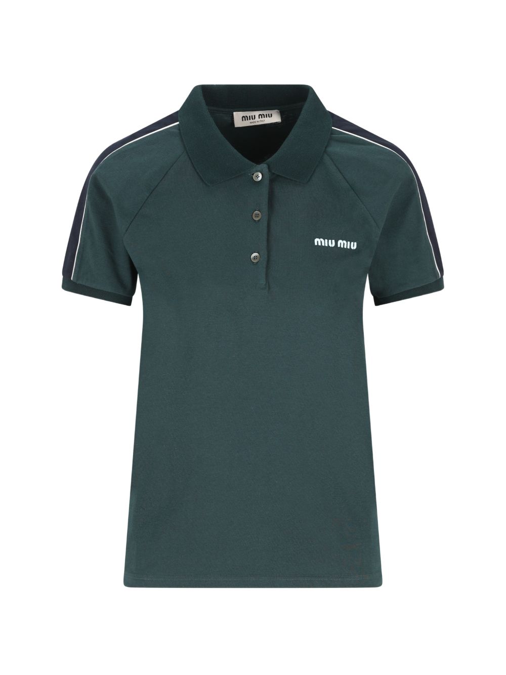 Bottle Green Cotton Polo Shirt MJNA19 S OOO 182DF0R3V MIU MIU 