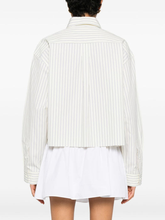 Miu Miu Striped Cotton Shirt MK1659 S OOO 180UF0061 MIU MIU 
