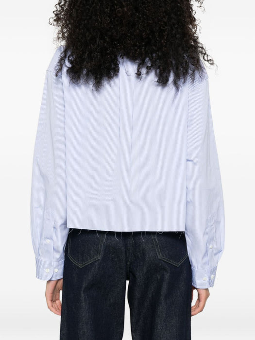 striped logo-embroidered shirt MK1659 S OOO 19EAF0UB3 MIU MIU 