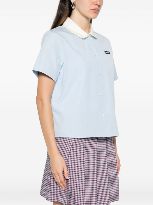 scalloped-collar short-sleeve shirt MK2020 S OOO 10IVF0013 MIU MIU 
