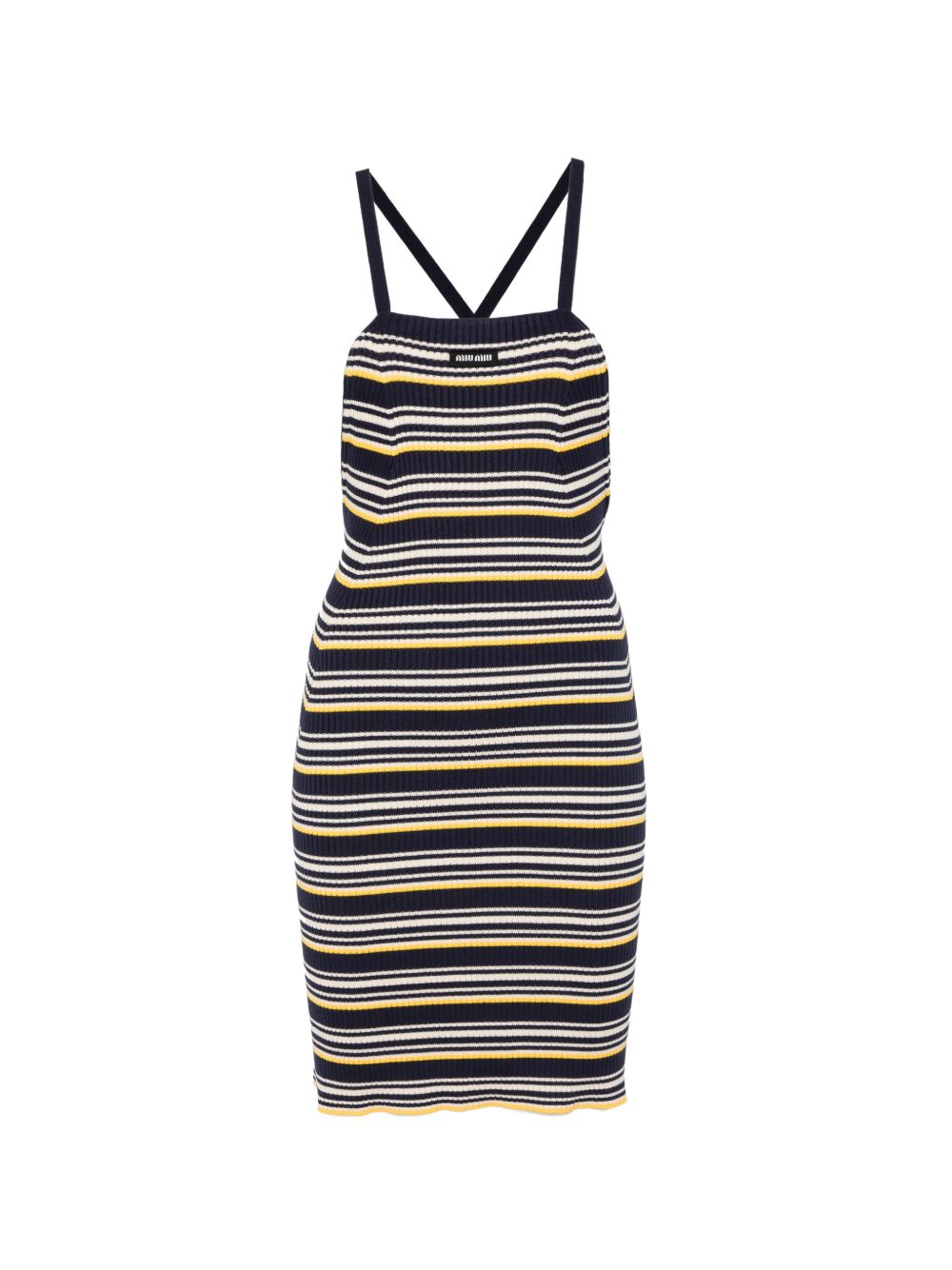 halterneck striped mini dress MMA927 S OOO 185JF0008 MIU MIU 