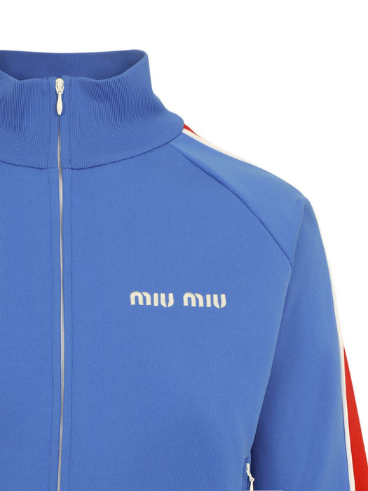 stripe zip-fastening sweatshirt MMF00V S OOO 148OF0Q0U MIU MIU 