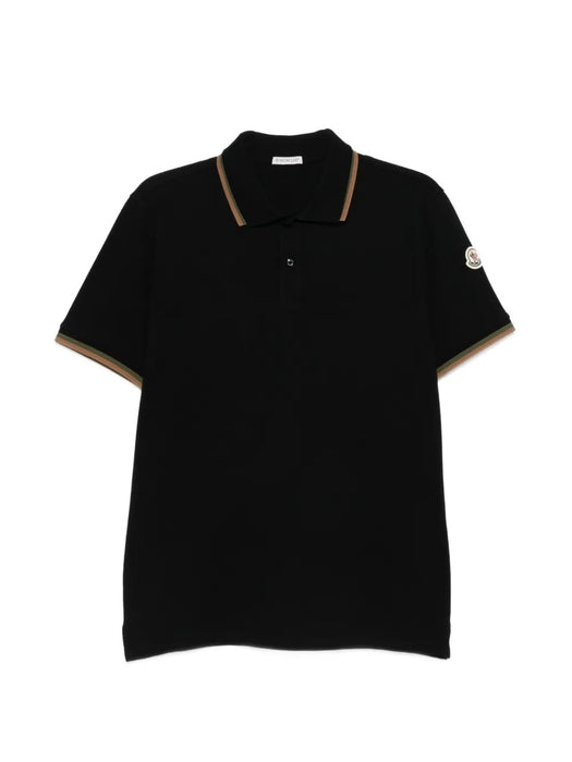 Ribbed trim logo patch polo shirt L1-091-8A000-05-89A16 999 MONCLER 