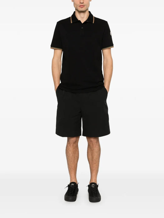 Ribbed trim logo patch polo shirt L1-091-8A000-05-89A16 999 MONCLER 