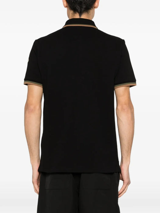 Ribbed trim logo patch polo shirt L1-091-8A000-05-89A16 999 MONCLER 