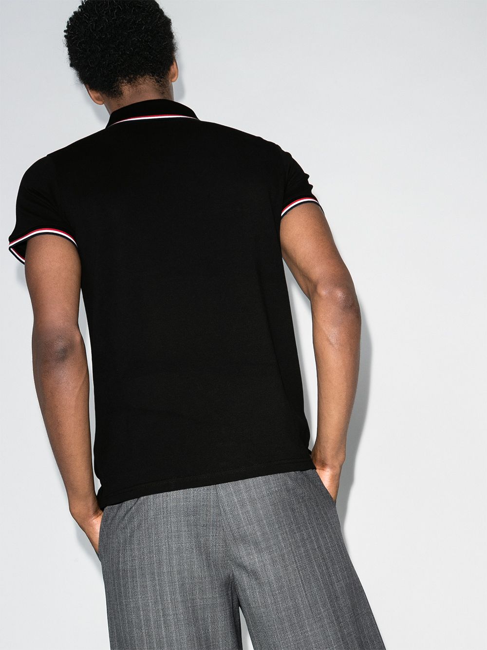 Tricolour-Trimmed Cotton Piquet Polo Shirt L10918A70300 84556999 MONCLER 
